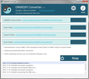 ONIXEDIT Converter - Main Application Window