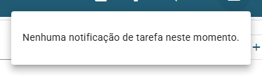 O menu Notificações listando as tarefas em segundo plano com sua data, tipo, arquivo de resultado, ícone de status e as ações de exclusão e cancelamento